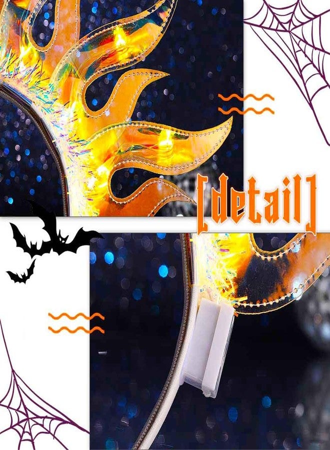 REETAN Light Up Fire Headband Flame Headpiece Rave Hair Accessories for Women - Image 4
